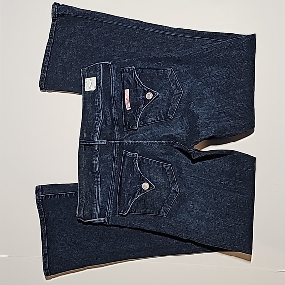 Hudson Collin Blue Jeans Denim Pants Mid-Rise Bootcut Crop Button Flap Pocket 28 - Picture 6 of 16
